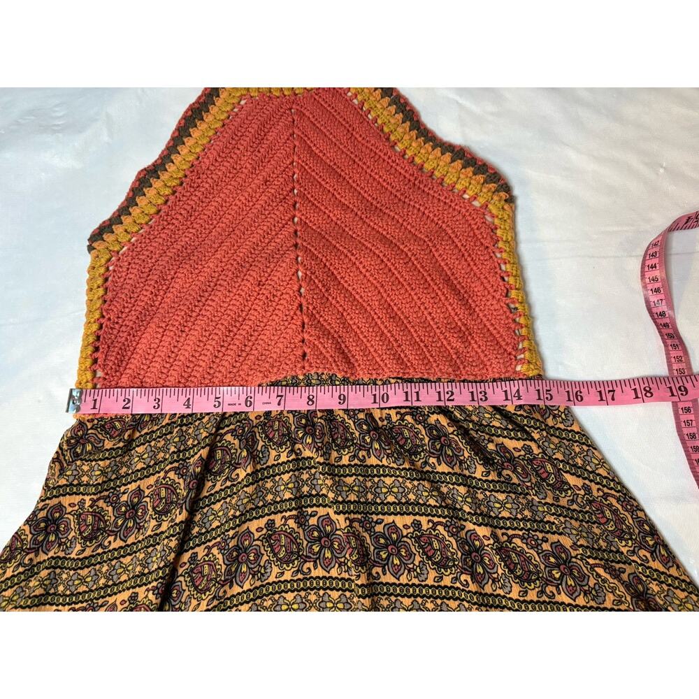 American Rag XL Columbus Crochet Halter Top Dress Boho Tunic Paisley Shirt - Picture 8 of 13